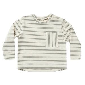 Rylee and Cru long sleeve Skater Tee in  Aqua stripe